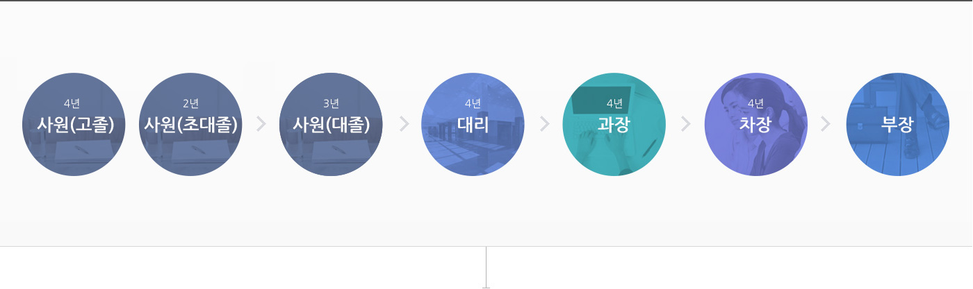 사원3년, 대리4년, 과장4년, 차장4년, 부장4년